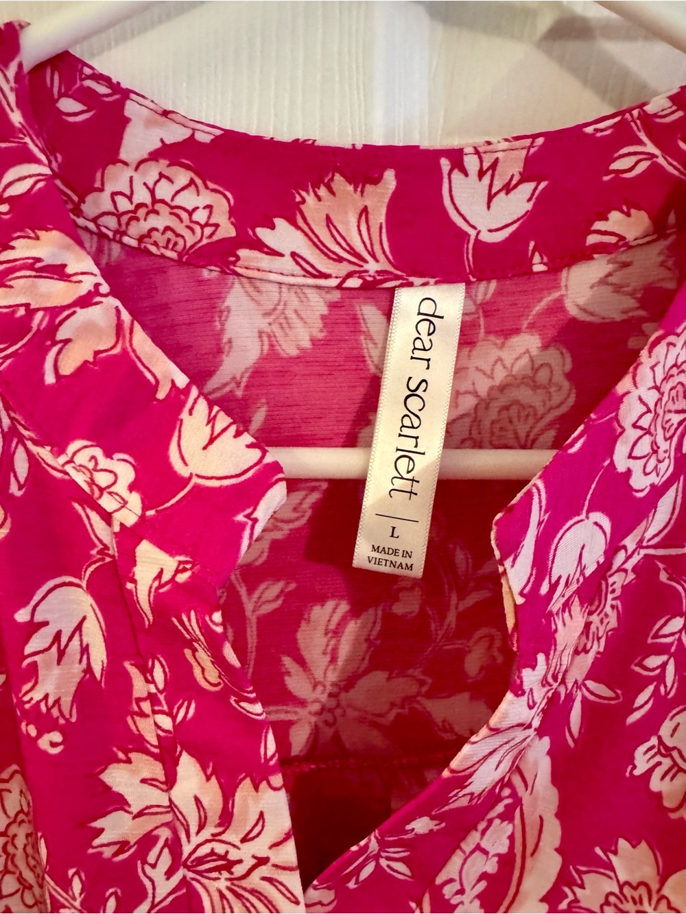 Women's Bright Pink Paisley Floral Top - Picture 4 of 6